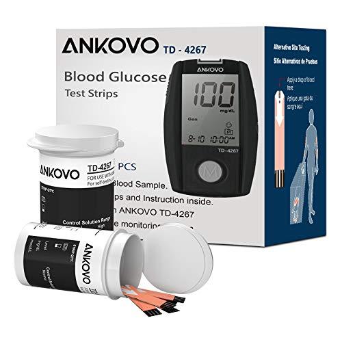 ANKOVO TD-4267 Blood Glucose Test Strips, High Anti-Interference Strips for Use with ANKOVO TD-4267 Blood Sugar Monitor